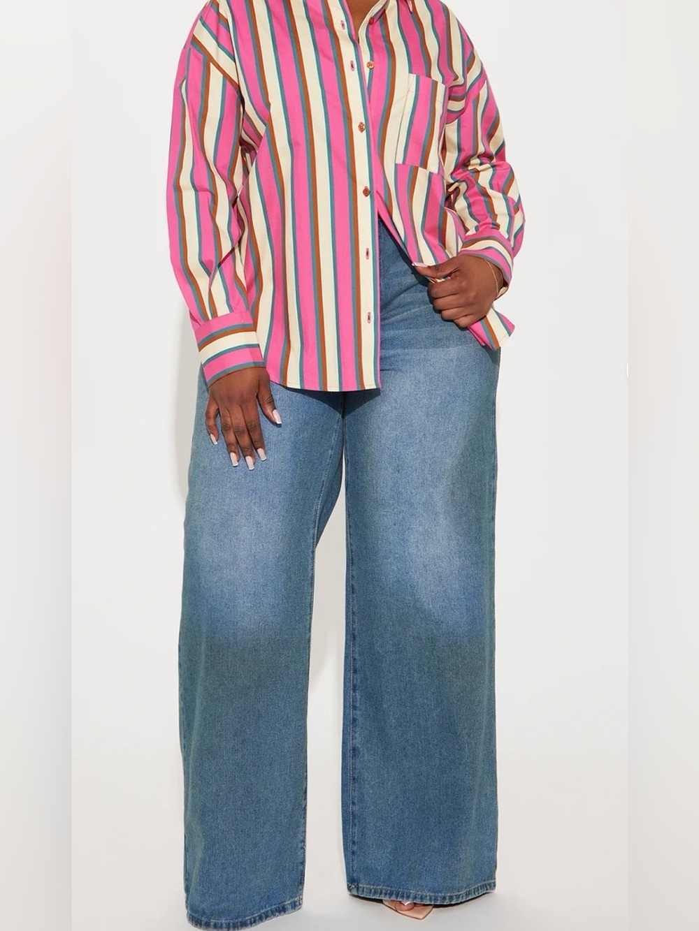 Poplin Shirt
Pink combo striped button down. - Picture 2 of 5